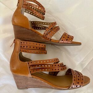 Lucky Brand Jaleels Taupe, Strappy Wedge Sandals, 6.5M